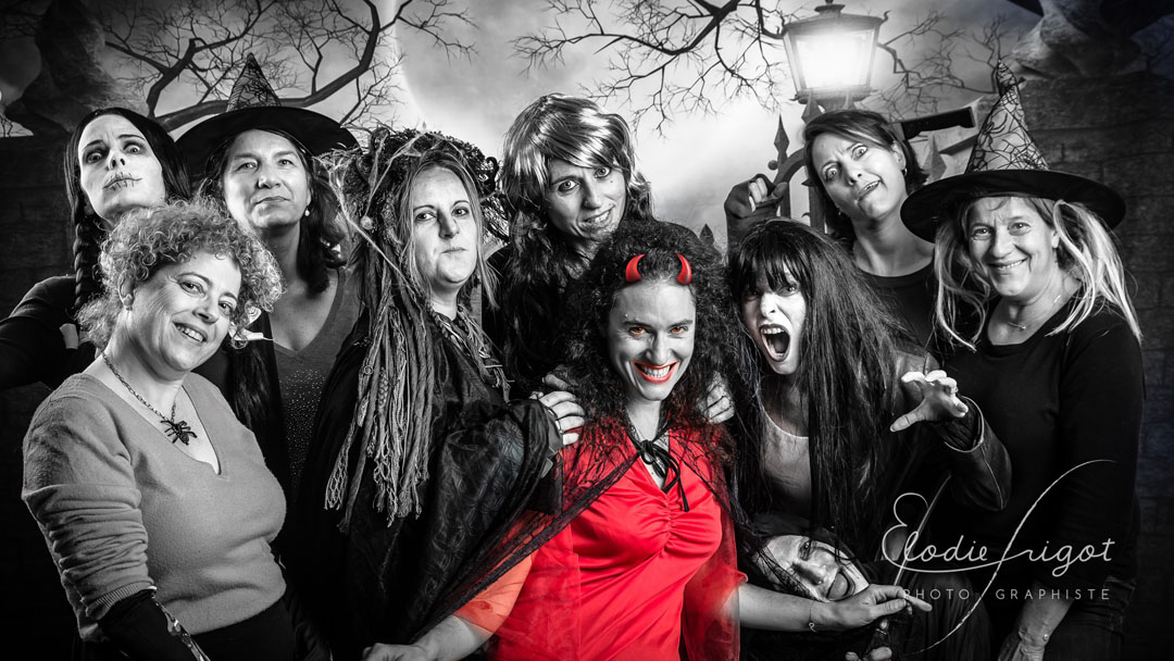Portrait amis fête d'Halloween au studio Elodie Frigot Photographe